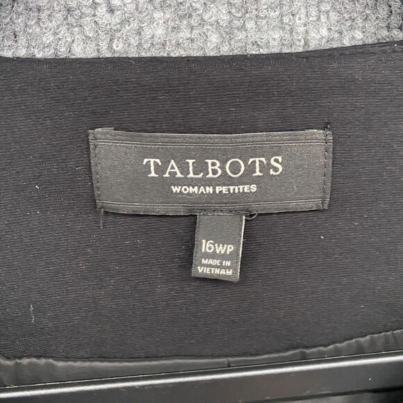 Talbots Blazer Jacket Womens 16WP Black Full Zip Long Sleeve Office Evening - Picture 5 of 10